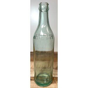 Vintage Beech-Nut Embossed Glass Bottle Clear Green-Tinted 16 Oz Antique